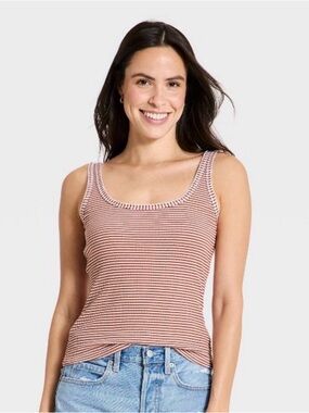NWT Universal Thread orange & White Striped Knit Tank Top